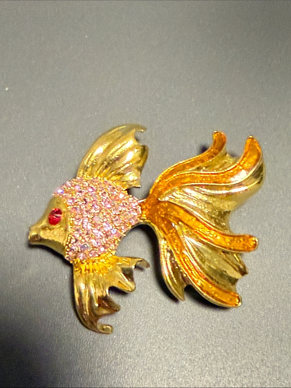 gold-tone goldfish brooch